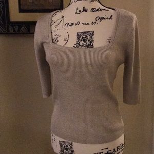 New Maddie Steel Champagne Metallic Sweater
